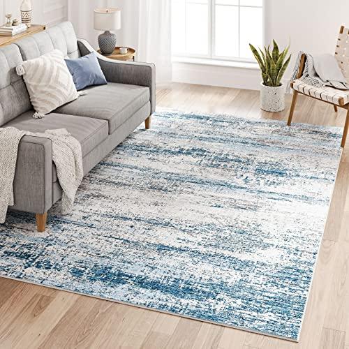Dripex Faux Rabbit Fur Area Rugs, Coastal Blue 150 inch x 212inch  Soft Fluffy Rug Non-Shedding Bedroom Carpet for Living Room Kid/Laundry Room Kitchen, Washable Rugs Non-Slip & Sturdy Floor Mats for Home