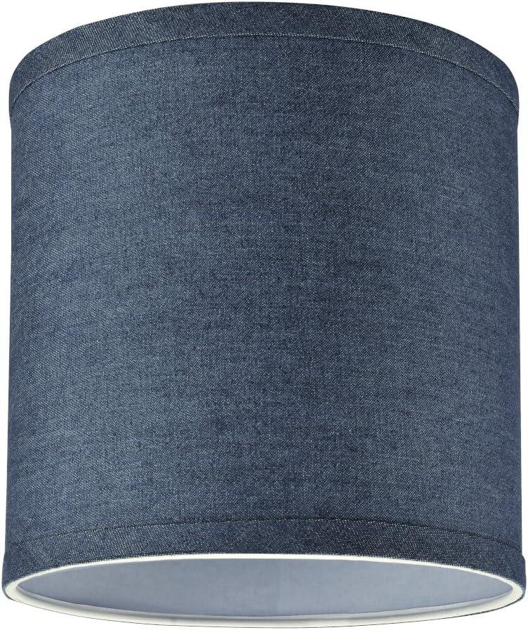 Aspen Creative 31056A Transitional Drum (Cylinder) Shaped Spider Construction Lamp Shade in Washing Blue, 8" Wide (8" x 8" x 8")
