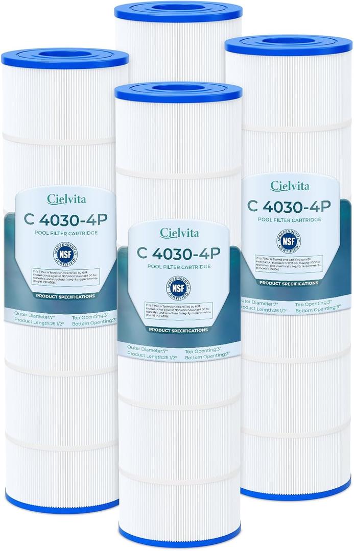 Cielvita C4030 4 oz Media Pool Filter Cartridge Replacement for Hayward SwimClear C4030, C4025, C4020, Replaces Hayward CX880XRE, Pleatco PA106, Unicel C-7488, FC-1226, FC-6430, NSF/ANSI 50, 425 sq.ft