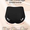Kalapa Seamless Womens Underwear High Waisted No Show Briefs Silky Stretch Breathable Full Coverage Ladies Panties Multi Pack (Black)