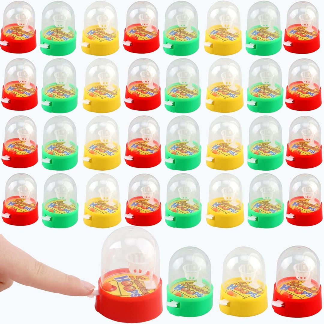 36 Pcs Mini Basketball Games Toys Mini Basketball Hoop Finger Game Handheld Finger Basketball Shooting Game for Kids Classroom Rewards Birthday Sports Party Favors