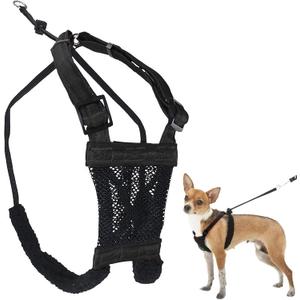 Sporn Extra Small Dog Harness No Pull - Easy & Adjustable for Growing Puppies, Lightweight, Breathable, Durable Nylon, Black Mesh Body, XS Size, Anti-Pull Dog Harness for Puppies & Small-Sized Breeds
