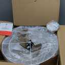 VONLUCE 3-Light Drum Chandeliers, 20" Pendant Light Fixture with 2-Layer Fabric Shade E26 Bases, Adjustable Swivel Joint Hanging Light Fixture for Bedroom Living Room Kitchen Hallway, Brushed Nickel