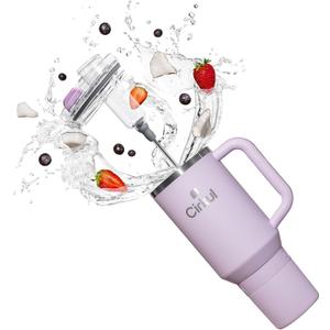 Cirkul 40oz. Lilac Stainless Steel Tumbler with Handle, All-Day StrawSip, Double-Wall Insulated
