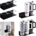 Black 4 Pack Magnetic Cup Holder for Fridge 30 & 40 oz Tumbler - Heavy Duty, Car & Office Mount - Water Bottle Organizer for Metal Surfaces - No Drill Cup Accessories (Strong Hold, 4 PCS)