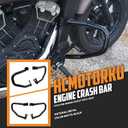 Motorcycle Engine Guard Highway Crash Bar Bumper Frame Falling Protector Fit for Indian Scout Sixty Bobber Twenty Rogue 2015-2023 (Black)