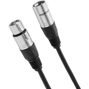 Amazon Basics XLR Male to Female Microphone Cable for Speaker or PA System, Recording Studio, All Copper Conductors, Low Noise Shielding, 6MM PVC Jacket, 6 Foot, Black