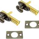 QCAA Solid Brass Mortise Door Bolt, Antique Brass, 2 Pack, Made in Taiwan