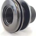 LIFEGARD Aquatics Double Threaded Bulkhead Kit for Fish Aquariums High-Impact Resistant PVC Includes Bulkhead Fitting, Gasket, Lock Nut Jet Black 1 Inch 2 Pack