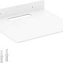 Small Floating Shelf 3mm Thick, 6.5 inch, Wall Shelf, Metal Floating Shelves for Echo, Cameras, Small Speaker, Wall Shelves for Bathroom, Living Room, Bedroom (White 1pcs)
