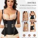 GYDEK Waist Trainer Corset for Women Tummy Control Sport Workout Waist Cincher Zipper Body Shaper Vest with Adjustable Straps XL