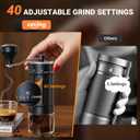 Mini Manual Coffee Grinder with 40 Adjustable Settings, Portable Hand Coffee Bean Mill with 30g Capacity, Conical Burr Coffee Grinder with Crank for Travel, Camping, Office, Espresso, Pour Over