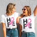 Breast Cancer Shirts for Women Pink Ribbon Breast Cancer Awareness T-Shirt Inspirational Care Gifts Short Sleeve Tops (XXL)