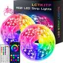 LED Strip Lights,RGB Music Sync Color Changing Led Lights with Smart App Control Remote & Remote Control for Room,Part,Essential,Sense of Atmosphere Decoration(100FT-2 Rolls of 50ft)