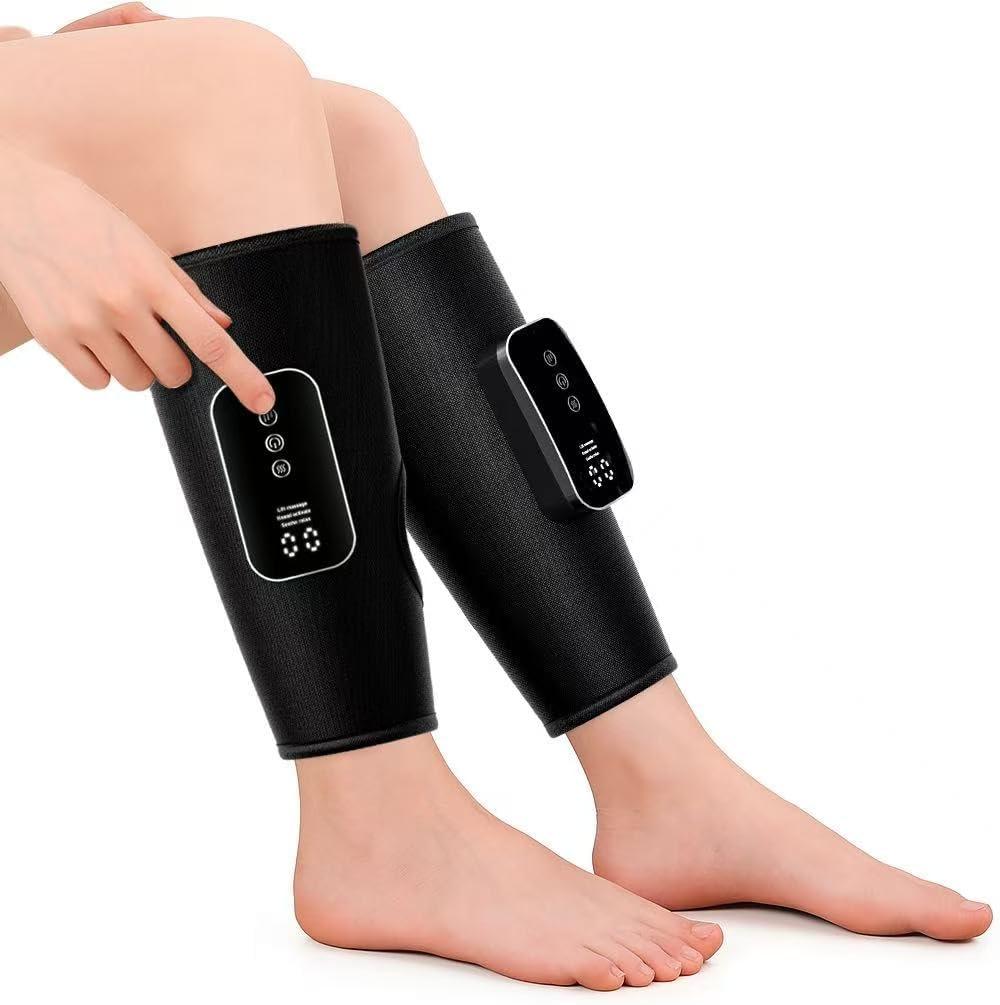 DermoPrime Leg Massager to Relax Muscles and Relieve Fatigue - Calf Massager with Heat, 3 Modes 3 Intensities, Adjustable Size, Led Display (Pair)