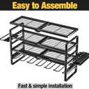 YYR 4 Layer Power Tool Organizer Wall Mount, Cordless Drill Hanger Storage Rack, Battery Tools Holder with Charging Station Shelf for Garage Organization, Workshop, Pegboard, Shed - 24 Inch 6 Slots