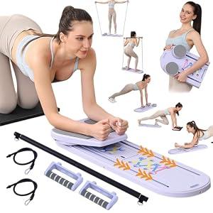 Pilates Board,Foldable Pilates Reformer Set,All-in-one Pilates Kit for Core Workout.Multifunctional Pilates Equipment for Women Home Gym Office Workout