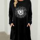 KISSMODA Women's Long Sleeve Tunic Tops Fall for Leggings Casual Long Tunics with Pockets T Shirts Loose S-3XL (XL)