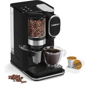 Cuisinart Single-Serve Coffee Maker + Coffee Grinder with 8 oz., 10 oz., and 12 oz. Serving Size, Compatible with Single-Cup Pods, 48-Ounce Removable Reservoir, Stainless Steel, DGB-2 (Black)