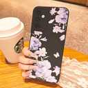 for Samsung Galaxy A14 5G Phone Case, Fashion Flower Pattern Design Girls Women Liquid Silicone Cover, Slim Shockproof and Scratch-Resistant Soft Case for Samsung A14 - Black