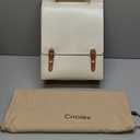 Cnoles Leather Backpack Purse For Women Fashion Ladies Vintage Bags Casual College Travel Backpacks Large bag White (28 x 11 x 38)