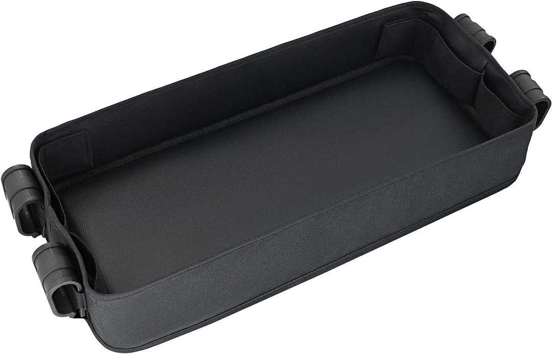 Double Sided Stroller Snacks Tray for Wonderfold Wagon W Series Waterproof Kids Toy Placement Faux Leather Sides for Eating and 4 Kids Cup Holder (W4 Series)