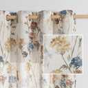 MYSKY HOME Linen Curtains 54 inch Floral Pattern Light Filtering Privacy Protect Drapes for Window Decoration Rustic Vintage Style for Bedroom Family Room, 52" Wide, Yellow, 2 Pcs