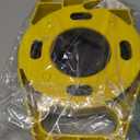 Woods 2801 Extension Reel with Four 3-Prong Power Outlets; Heavy Duty Retractable Cord; User Friendly; Made of Flame Resistant Materials; 10 AMP Circuit Breaker; 25 Foot; Yellow; Orange