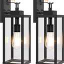 BesLowe 16 Upgraded Motion Sensor Outdoor Wall Lights, Dusk to Dawn Porch Lights Outdoor Wall Sconces, 3 Lighting Modes Exterior Lighting Fixtures with Hooks, Black Outside Lights for House, 2-Pack