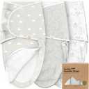 Baby Swaddle Sleep Sacks with Zipper - 3-Pack Swaddles for Newborns 0-3 Months, Infant, Baby Girls, Boys, Soft & Durable Newborn Sleep Sack, Easy Diaper Change Swaddling Blanket (Aspire) (One Size)