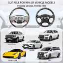 Steering Wheel Covers, 3PCs Carbon Fiber Anti-Skid Clip on Car Steering Wheel Cover Protector Universal for Most Car Wheel, Black