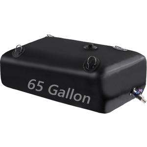Water Storage Bladder, Water Tank 65 Gallon Foldable Portable Water Storage, Large Water Storage Containers with 3/4" PVC Spigot and Overflow Kit for Camping, Garden, Emergency Water Storage (Black)