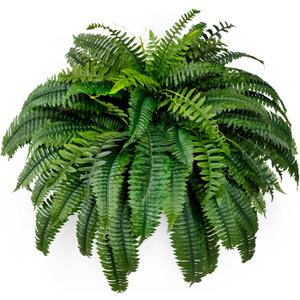 Single Silky Artificial Boston Fern Bush, 48Inch Artificial Plants, Suitable for Decorating Office, Patio, Living Room Faux Greenery, 88Branches