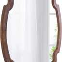 Hanging Farmhouse Oval Mirrors for Wall Decor 16 X 22 Inch, Handmade Burning Finished Oval Bathroom Mirrors for Over Sink, Rustic Wood Mirror for Entryway, Horizontal or Vertical