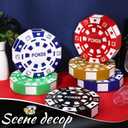 Silipull 12 Pcs Casino Theme Party Decorations 9 Inch Large Poker Chip Favor Boxes Jumbo Chip Table Centerpiece for Game Night New Year Prom Party Supplies, Multicolor
