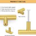 Plustool 60Pack Gold Cabinet Handles 3 Inch Hole Center-Brushed Brass Cabinet Pulls Gold Dresser Drawer Pulls -Stainless Steel Door Hardware for Kitchen Bathroom Bedroom 5 Inch Length