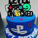 2 x Level Up 9th Birthday Cake Topper - Happy 9th, Double Sided, Video Game Controller Themed Kids Bday Party Supplies