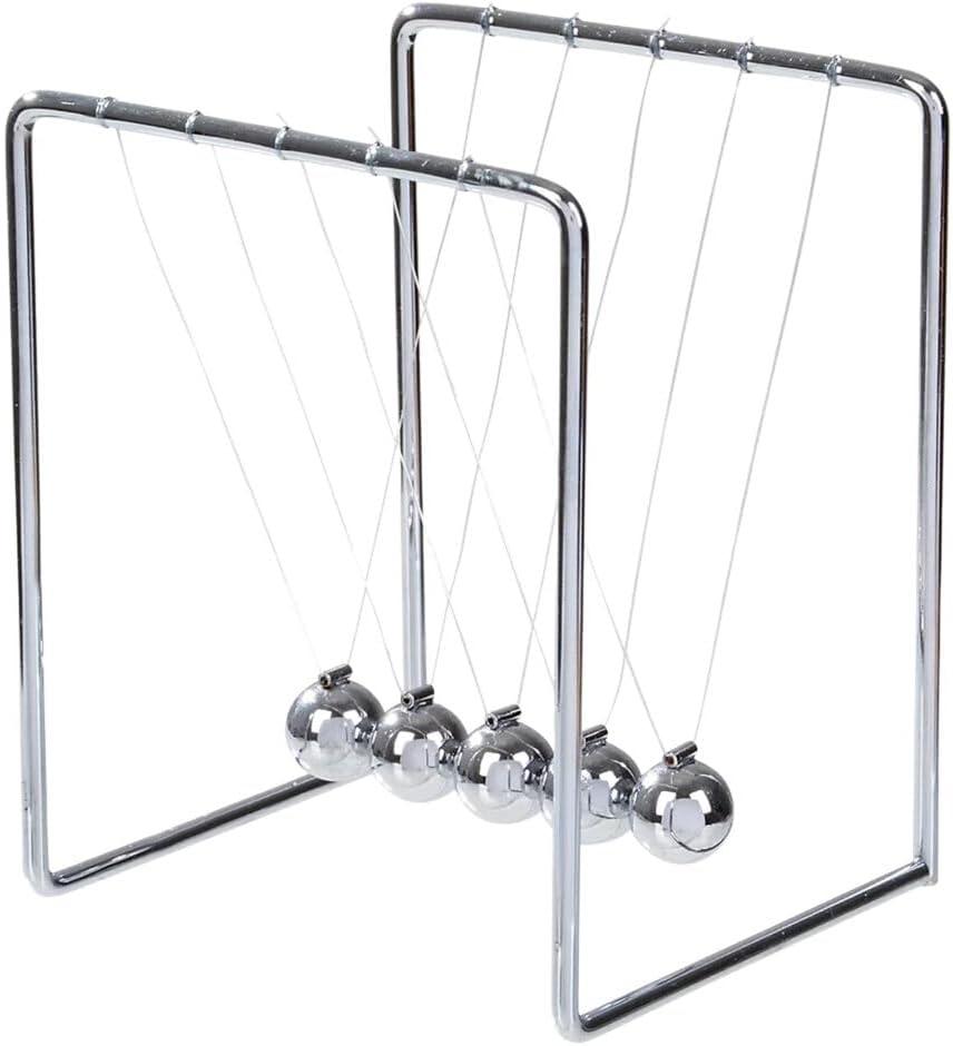 Rhode Island Novelty Newton's Cradle Office Desk Toy Executive Perpetual Ball Clicker 3.5" x 3.25" x 4.33"