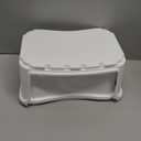 Forbena Toddler Step Stool for Bathroom Sink, 2 Step Stool for Kids Toilet Potty Training, Non-Slip Toddlers Baby Child Kid Plastic Poop Stools with Handle for Kitchen Counter Bed (White-Grey)