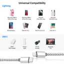 2 x USB C to Lightning Cable 3Pack 6 FT Apple MFi Certified iPhone Fast Charger Type c to Lightning Cable Nylon Braided iPhone Cord for iPhone 13 12 11 Pro Max Xr Xs 8 7 6 Plus and More