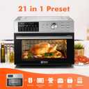 Kitchen in the box 32QT Extra Large Air Fryer Toaster Oven Combo, 21-in-1 Countertop Convection Toaster Oven with Rotisserie and Dehydrate, 6 Accessories, 1800W Dual Cook Preset (Silver), 15.8"d X 17.8"w X 13.4"h