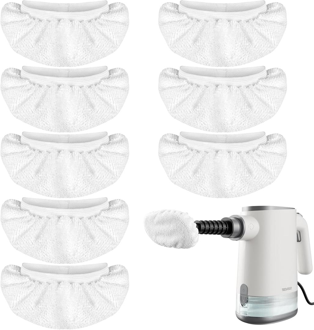 8 Pack Universal Microfiber Cloths for Handheld Steam Cleaner, Double-Layered Reusable & Washable Pads, Compatible with Bissell SteamShot, Wagner, PurSteam, McCulloch, Dupray and More