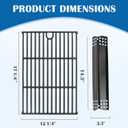 SafBbcue Grill Parts Kit for Nexgrill 720-0925P 720-0925 Replacement Parts 4 Burner, Grill Grates for Nexgrill 4 Burner 720-0925 Cast Iron, Porcelain Steel Grill Heat Plates for Nexgrill 720-0925P