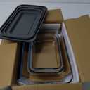 8-Piece Deep Glass Baking Dish Set with Plastic lids,Rectangular Glass Bakeware Set with Lids, Baking Pans for Lasagna, Leftovers, Cooking, Kitchen, Freezer-to-Oven and Dishwasher, Gray