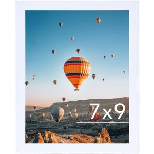 7x9 Picture Frame White for Wall Hanging or Tabletop- Wall Mounting Horizontally or Vertically, 7 x 9 Wall Gallery Poster Photo Frame for 7 by 9 Photos, White