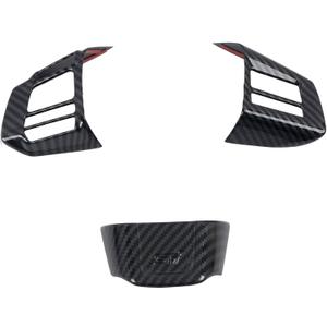 HIGH FLYING Carbon Grain Car Interior Accessories Steering Decoration Trim ABS 3pcs for Subaru WRX STI 2016 2017 2018 (NOT Fit Turbo CVT)