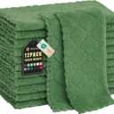 Homaxy 12 Pack Kitchen Dishcloths (10 x 10 Inches, Grass Green), Super Soft and Absorbent Coral Velvet Dish Towels, Nonstick Oil Fast Drying Microfiber Cleaning Cloth, No Lint Household Dishcloths