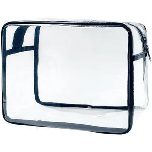 Clear Toiletry Bag, PVC Makeup Bag for Women, Spacious Transparent Cosmetic & Toiletry PouchLarge Transparent Makeup Pouch for Travel (Clear)