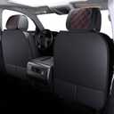 Aierxuan Truck Seat Covers for Chevy Silverado GMC Sierra Trail Boss Z71 Pickup 2007-2026 1500 2500HD 3500HD Crew Double Extended Cab Waterproof Leather (Full Set, Black-Red)