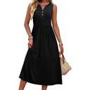 WIHOLL Women's Summer Dresses Maxi Dress Vacation Beach Sundresses 2026 with Pockets, L